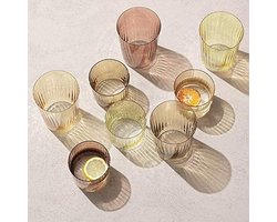 L.S.A. - Gems Tumbler Glas 310 ml Set van 4 Stuks Assorti - Glas - Oranje