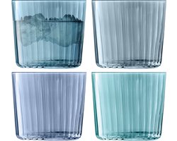 L.S.A. - Gems Tumbler Glas 310 ml Set van 4 Stuks Assorti - Porselein - Transparant