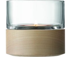L.S.A. Lotta Woonaccessoires Waxinelichthouder Met Houten Voet 22,5 Cm