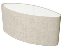 LT-Luce Ovale Vlaslinnen Licht Lampenkap 40cm - Handgemaakt - Zachte Lichtverspreiding - Crème