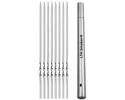 LTH Smoker® BBQ spiezen set 20 Stuks - Vlees spiezen - vleesspiezen - Vlees spiesen, Saté stokjes - Saté prikkers - Kebab Spiezen Barbecue spiesen - Shashlick met RVS opberg koker