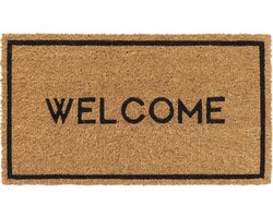 Luance Deurmat - anti slip - rechthoek - Welcome print - 60 x 33 cm - schoonloopmat - buiten
