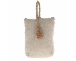 Luance Deurstopper - 1 kg - off white/ wit- stoffen zak met lus - L17 x B9,5 x H21 cm - deurstop