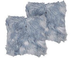 LUBHA - Sierkussen set van 2 - Donkerblauw - 42 x 42 cm - Polyester