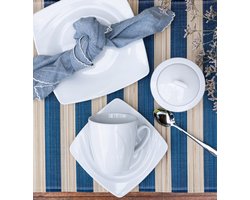 Lubiana Celebration Servies 68-delig 12 pers. Wit Porselein Vierkant