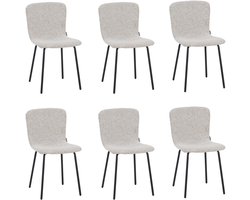 Luca Eetkamerstoel - Beige Stof - Set van 6 - Comfortabele en stevige uitvoering