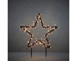 Luca Lighting Garden d'Light Ster Tuinsteker met Warm Witte LED Verlichting - L60 x H73 cm - Zwart