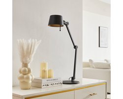 Lucande - bureaulamp - 1licht - Metaal - H: 93.5 cm - E27 - zwart, goud