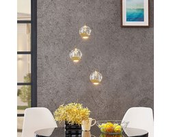 Lucande - hanglamp - 3lichts - Glas, metaal - helder, goud - Inclusief lichtbronnen
