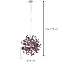 Lucande - hanglamp - 5lichts - Aluminium - H: 46 cm - G9 - satijn koper