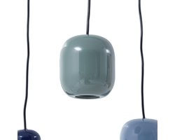 Lucande - hanglamp - 7lichts - Metaal - GU10 - blauw, oranje, donkerblauw, paars, geel, beige, groen