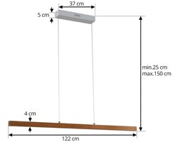 Lucande - Hanglampen- met dimmer - CCT - 1licht - Hout, polycarbonaat, ijzer - H: 4 cm - hout licht, wit - Inclusief lichtbron