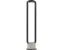 Lucande - LED buitenlamp - 1licht - aluminium, polycarbonaat, beton - H: 100 cm - grafietgrijs, wit, betongrijs - Inclusief lichtbron