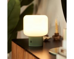 Lucande - LED tafellamp- met dimmer - CCT - 1licht - Glas, aluminium - H: 20 cm - groen, opaal - Inclusief lichtbron