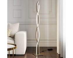 Lucande - LED vloerlamp- met dimmer - 2lichts - IJzer, aluminium, kunststof - H: 140 cm - aluminium - Inclusief lichtbronnen