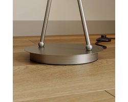 Lucande - vloerlamp - 2 lichts - stof, metaal - H: 153 cm - E14 - taupe, nikkel gesatineerd