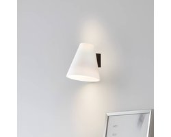 Lucande - wandlamp - 1licht - Metaal, glas - H: 16.5 cm - G9 - wit, zwart