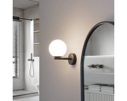 Lucande - Wandlamp - 1licht - Staal, glas - H: 16.7 cm - G9 - zwart