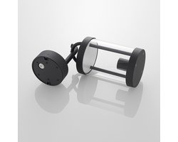 Lucande - Wandlamp buiten - 1licht - Aluminium, glas - H: 30 cm - E27 - donkergrijs, transparant