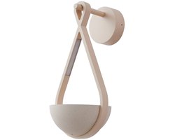 Lucande - Wandlamp buiten - 2lichts - Beton, aluminium, kunststof - H: 45.5 cm - zandbeige, wit - Inclusief lichtbronnen