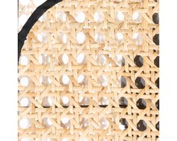 Lucande - Wandlamp design - 1licht - bamboe, ijzer - H: 53 cm - E27 - zwart, licht hout