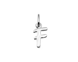 Lucardi Dames Zilveren letterhanger F - Hanger - 925 Zilver - Zilverkleurig