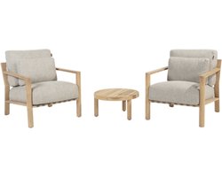 Lucas lounge balkonset 3 delig naturel teak 4 seasons Outdoor