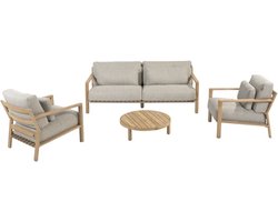 Lucas stoel bank loungeset 4 delig naturel teak 4 Seasons Outdoor