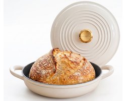 LUCAVITA® Broodpan Gietijzer Emaille ⌀ 26cm - 5 Liter - Broodbakbol - Braadpan - Broodbakpan - Dutch Oven - Cast Iron - Inductie
