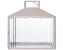 Lucca Lantern Beige/grijs, metaal/glas