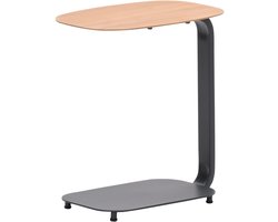 Lucca laptop tafel - 45x30xH51cm - carbon black - light teaklook