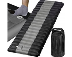 Luchtbed – 1 persoons – Ingebouwde Pomp – 183x60x8cm – Luchtmatras – Gratis Draagtas – Zwart / Grijs – Kamperen