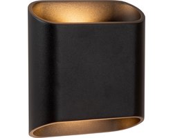 Lucide ATILA - Wandlamp Binnen/Buiten - LED Dimbaar - 2x5W 2700K - IP65 - Zwart