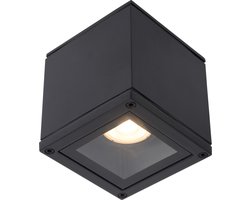 Lucide AVEN - Plafondspot (Plafondlamp) Badkamer - 1xGU10 - IP65 - Zwart
