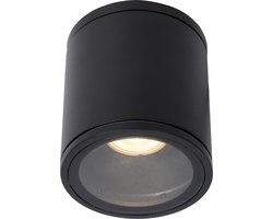 Lucide AVEN - Plafondspot (Plafondlamp) Badkamer - Ø 9 cm - 1xGU10 - IP65 - Zwart