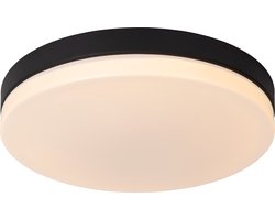 Lucide BISKIT - Plafonnière (Plafondlamp) Badkamer - Ø 40 cm - LED - 1x36W 2700K - IP44 - Bewegingssensor - Zwart