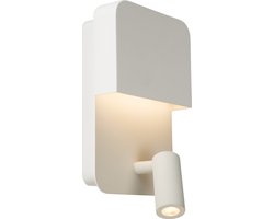 Lucide BOXER - Bedlamp / Wandlamp - LED - 3000K - Met USB oplaadpunt - Wit