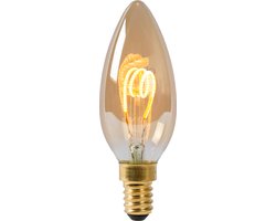 Lucide C35 - Filament lamp - Ø 3,5 cm - LED Dimbaar - E14 - 1x3W 2200K - Amber
