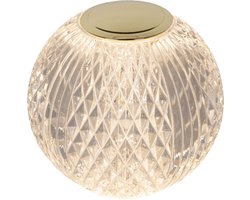 Lucide CINTRA - Oplaadbare Tafellamp - Accu/Batterij - Ø 9 cm - LED 3 StepDim - 1x1,5W 3000K - Transparant