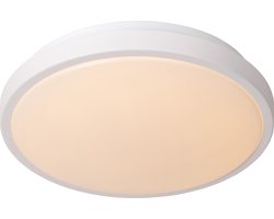 Lucide DASHER - Plafonnière (Plafondlamp) Badkamer - Ø 29,3 cm - LED - 1x12W 2700K - IP44 - Beweging & dag/nacht sensor - Wit