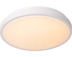 Lucide DASHER - Plafonnière (Plafondlamp) Badkamer - Ø 34,8 cm - LED - 1x18W 2700K - IP44 - Beweging & dag/nacht sensor - Wit