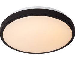 Lucide DASHER - Plafonnière (Plafondlamp) Badkamer - Ø 34,8 cm - LED - 1x18W 2700K - IP44 - Beweging & dag/nacht sensor - Zwart