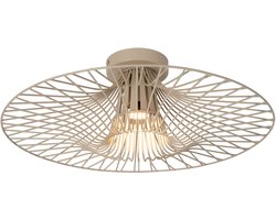 Lucide ELLIS - Plafonnière (Plafondlamp) - Ø 50 cm - 1xE27 - Taupe - Essential