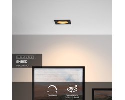 Lucide EMBED - Inbouwspot - 1xGU10 - Zwart