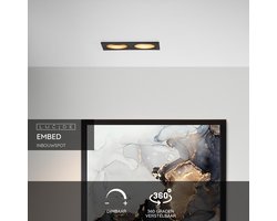 Lucide EMBED - Inbouwspot - 2xGU10 - Zwart