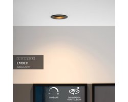 Lucide EMBED - Inbouwspot - Ø 9,1 cm - 1xGU10 - Zwart