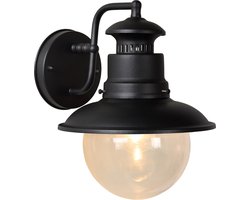Lucide FIGO - Wandlamp Binnen/Buiten - Ø 21,5 cm - 1xE27 - IP44 - Zwart