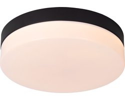 Lucide GENEVE - Plafonnière (Plafondlamp) Badkamer - Ø 23 cm - LED - 1x12W 2700K - IP44 - Bewegingssensor - Zwart