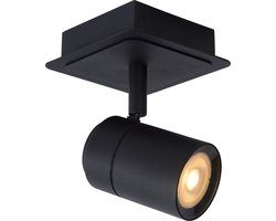 Lucide LENNERT - Plafondspot (Plafondlamp) Badkamer - LED Dimbaar - GU10 - 1x5W 3000K - IP44 - Zwart