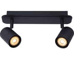 Lucide LENNERT - Plafondspot (Plafondlamp) Badkamer - LED Dimbaar - GU10 - 2x5W 3000K - IP44 - Zwart